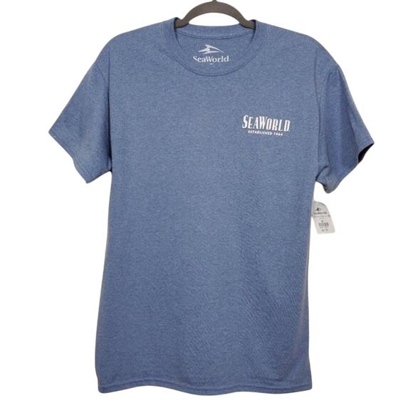 SeaWorld Unisex Graphic T Shirt Blue Size M Short Sleeve Cotton Blend NEW - Picture 1 of 7